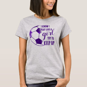 T-shirt Joue au football comme une fille