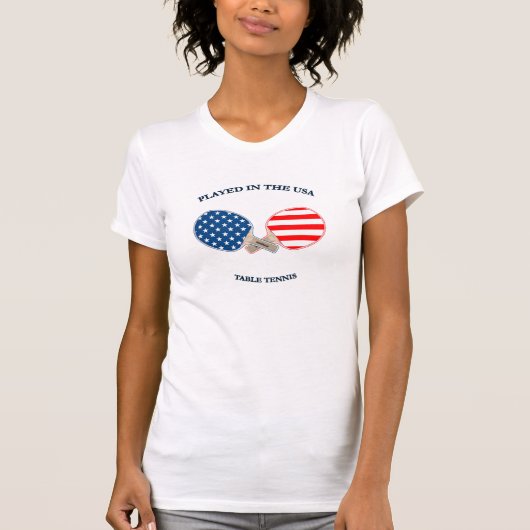 T-shirt Joué aux Etats-Unis Tennis de table (Devant)
