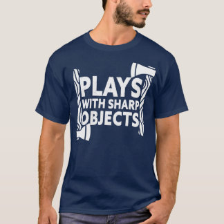 T-shirt Joue Avec Objets Sharp Ax Jetant Classique TShi