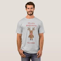 Joue Reindeer Jeux de Noël Tee