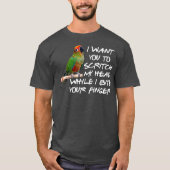 T-shirt Joue verte Conure Perrot Oiseau Amant Conure Cadea (Devant)