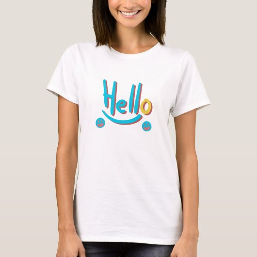 T-shirt Jouer Abstrait Hello Motif Art (Devant)
