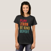 T-shirt Jouer Apprendre être comme répéter Plante Retro Un (Devant entier)