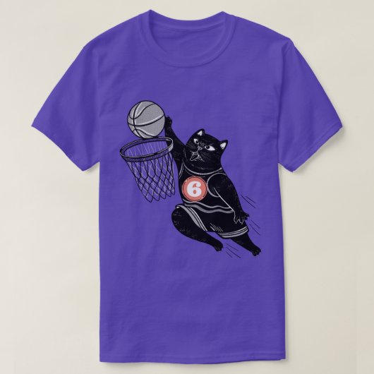 T-shirt jouer au basket-ball cat (Design devant)