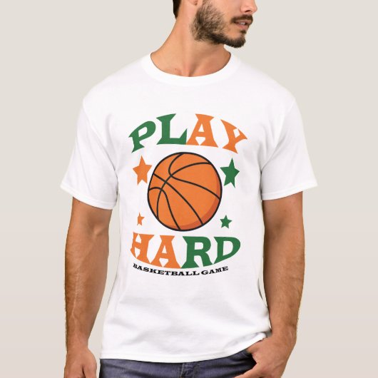 T-shirt Jouer au jeu de basket-ball dur (Devant)
