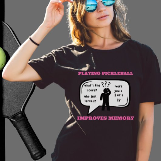 T-shirt Jouer au Pickleball améliore la mémoire drôle