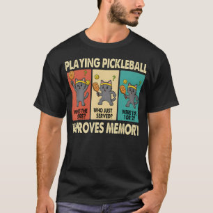 T-shirt Jouer au Pickleball Améliore la Mémoire Drôle Chat
