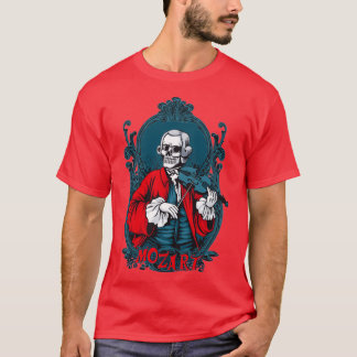 T-shirt Jouer au violon avec le crâne Mozart