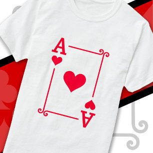 T-shirt Jouer Cartes Costume As Coeurs Carte Ace