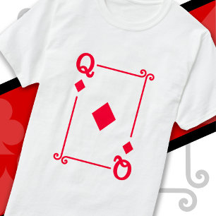 T-shirt Jouer Cartes Costume Reine Diamants Carte Reine