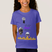 T-Shirt Jouer Chansons Loud Crâne Flame Violet Enfants (Devant)