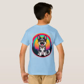 T-shirt Jouer chien de dessin (Dos entier)
