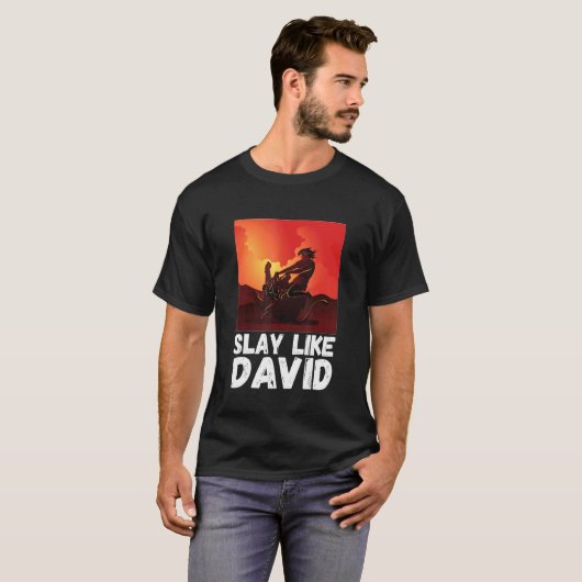 T-shirt Jouer Comme David Bible Thème Ancien Testament Chr (Devant entier)