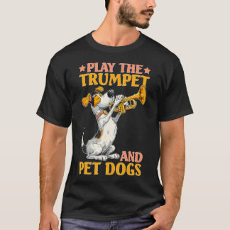 T-shirt Jouer de la trompette et caresser les chiens cuivr