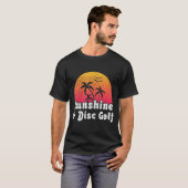 T-shirt Jouer Disque Golf Frisbee Jeter Panier Soleil (Devant entier)