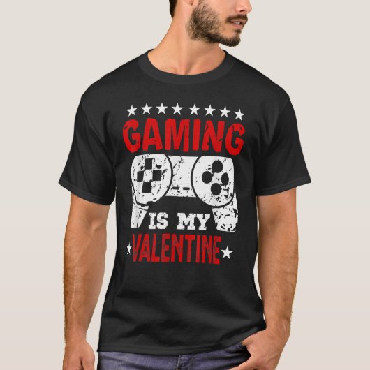 T-shirt Jouer est ma Saint Valentin Video Game Controller  (Devant)