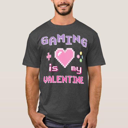 T-shirt Jouer est mon Valentine Kawaii Pastel Pink Gamer (Devant)