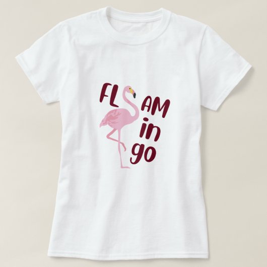 T-shirt Jouer Flamant rose rose Typographie Art (Design devant)