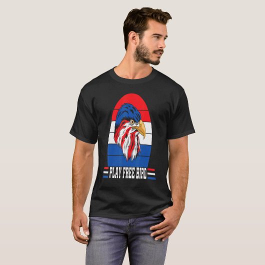 T-shirt Jouer gratuitement Bird Patriotic Bald Eagle 4 Jui (Devant entier)