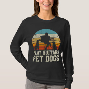 T-shirt Jouer Guitares Animaux de compagnie Chien Rétro Mu