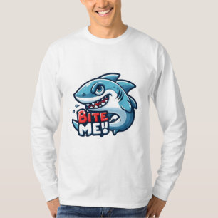 T-shirt Jouer le requin 'Bite Me' Tee graphique - amusant