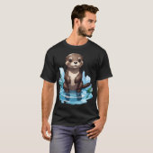T-shirt Jouer Mignonne Otter (Devant entier)