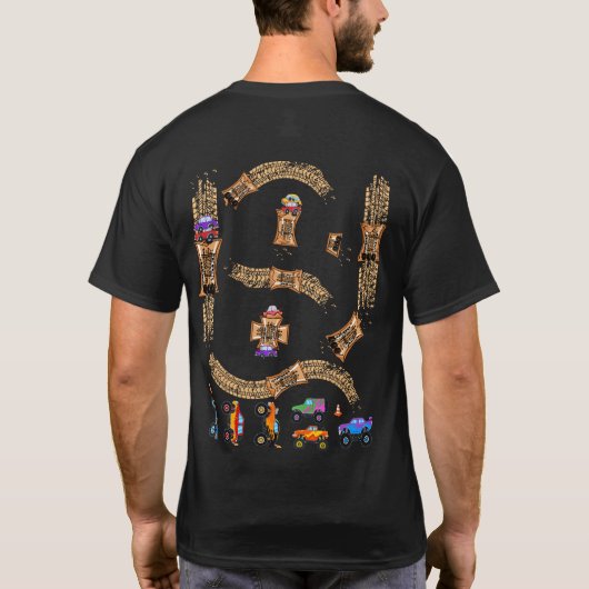 T-shirt Jouer Monster Trucks sur la route Papa's Back Mat (Dos)