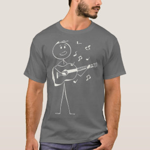 T-shirt Jouer Musique Guitare Chanter Drôle Stick Figure G