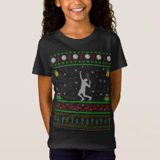 T-Shirt Jouer Tennis Sports Amateur Xmas Moche Tennis Chri