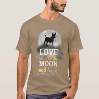 T-shirt Jouet Américain De Terrier Chien Aimer À La Lune