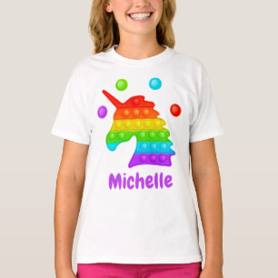T-shirt Jouet Anti-Stress Licorne Arc-en-Ciel Pop It Enfan