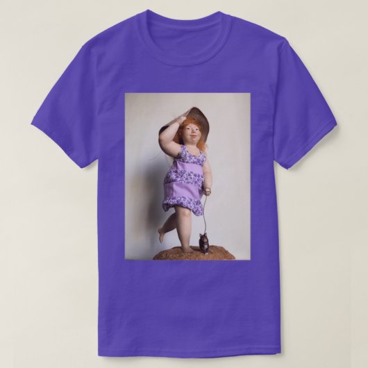 T-shirt Jouet artisanal de belle fille marchant avec le Ch (Design devant)