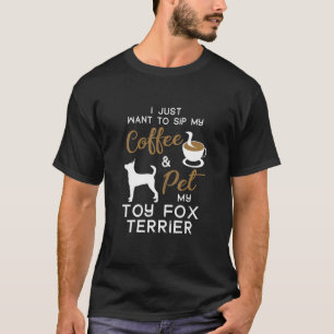 T-shirt Jouet Fox Terrier Chien Propriétaire de café Noël