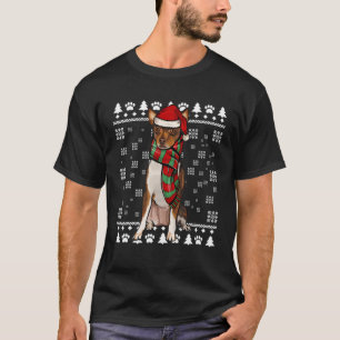 T-shirt Jouet Fox Terrier Chien Santa Hat Noël laid Noël