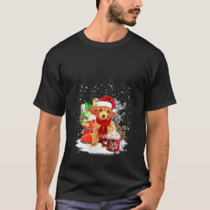 T-shirt Jouet Poodle Chien Santa Hat Coupe d'hiver de Noël