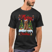 T-shirt Jouet Poodle Dog Lights Xmas Tree Père Noël Toy Po (Devant)
