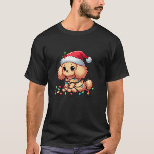 T-shirt Jouet Poodle Noël Lumières Chien Drôle Noël