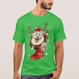 T-shirt Jouet Poodle Xmas Boot Noël Sock hiver neige