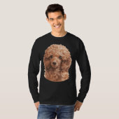 T-shirt Jouet rouge Poodle aquarelle Art (Devant entier)