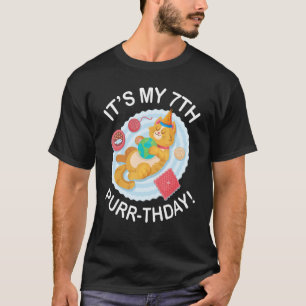 T-shirt Jouets de poisson de sommeil de chat mignon 7 ans
