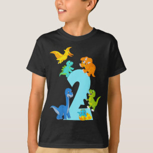 T-shirt Jouets Dinosaur de 2 ans Dino Slogan 2e anniversai