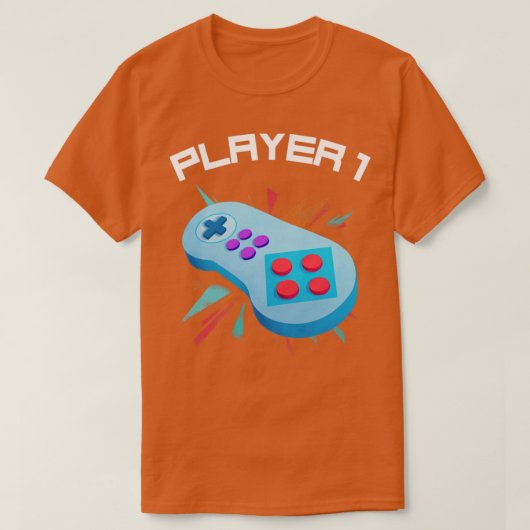 T-shirt Joueur 1 Conception de rapprochement (Design devant)