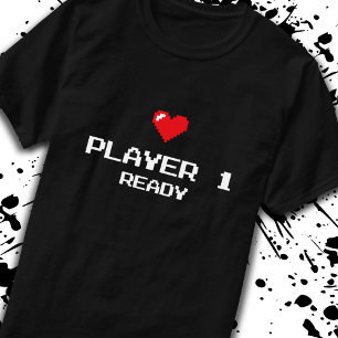 T-shirt Joueur 1 Prêt Nouveau Maman Papa Baby Faire-part