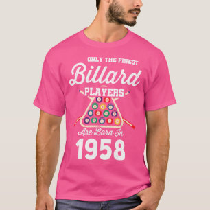 T-shirt Joueur Billard De Billard De 65 Ans 1958 65E Anniv