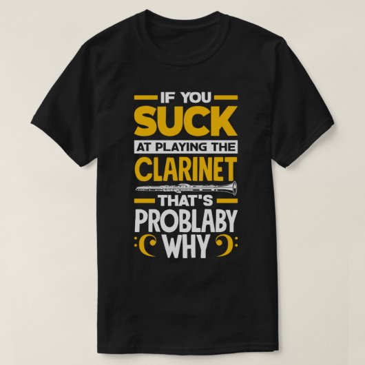 T-shirt Joueur Clarinet Clarinet de basse (Design devant)