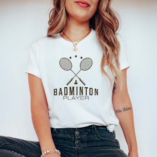 T-shirt Joueur de badminton avec raquettes minimaliste