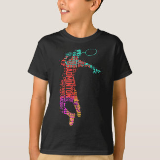 T-shirt Joueur de badminton coloré _ Raquette de navette _