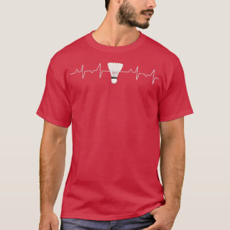 T-shirt Joueur de Badminton entraîneur d'équipe Heartbeat 