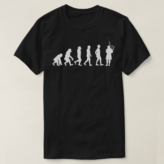 T-shirt Joueur de Bagpipe Evolution drôle (Design devant)