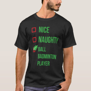 T-shirt Joueur de Ball Badminton Funny Pajama Noël